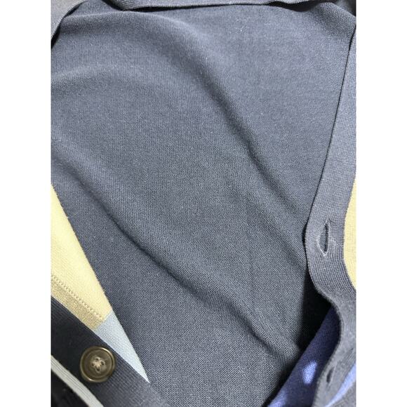 Brooks Brothers Cardigan Sweater Blue Colorblock Patchwork Preppy Grandpa XL - Picture 7 of 8